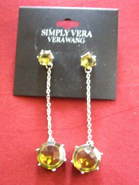 Simply Vera Vera Wang Dangling Pierced Earring with Prism Chartreuse Glass